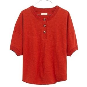 Madewell Raw-Edge Henley Tee Shirt
